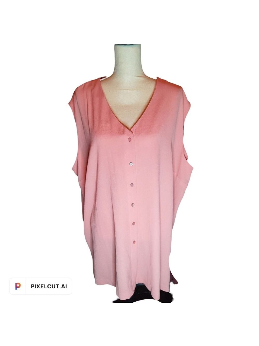 014 ALFANI PLUS 3X SLEEVELESS RELAXED V-NECK BLOUSE